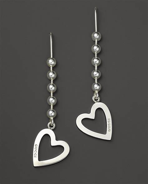 gucci sterling silver heart earrings